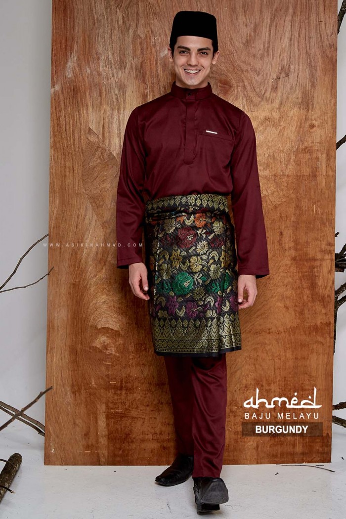 BAJU MELAYU AHMED in BURGUNDY