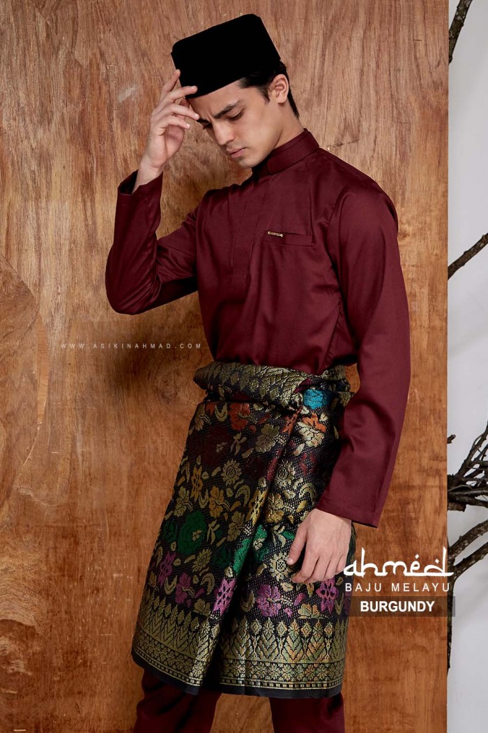 BAJU MELAYU AHMED in BURGUNDY