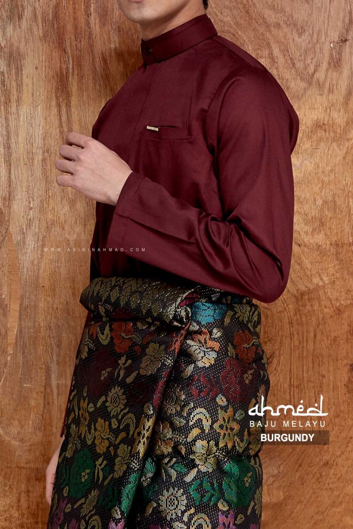 BAJU MELAYU AHMED in BURGUNDY