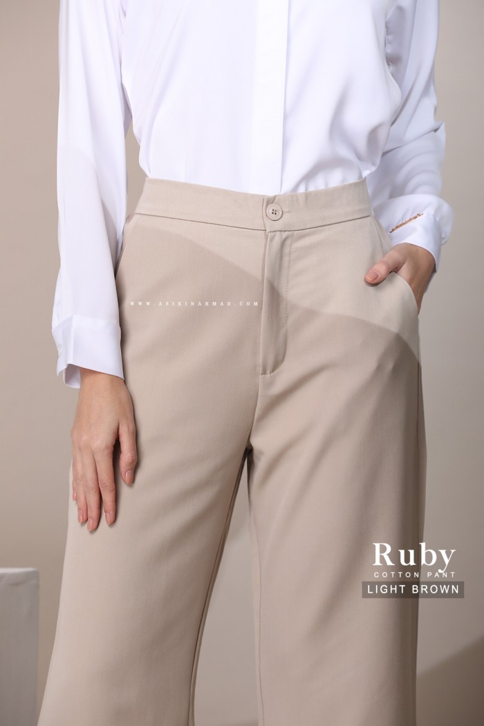 RUBY PANTS in LIGHT BROWN