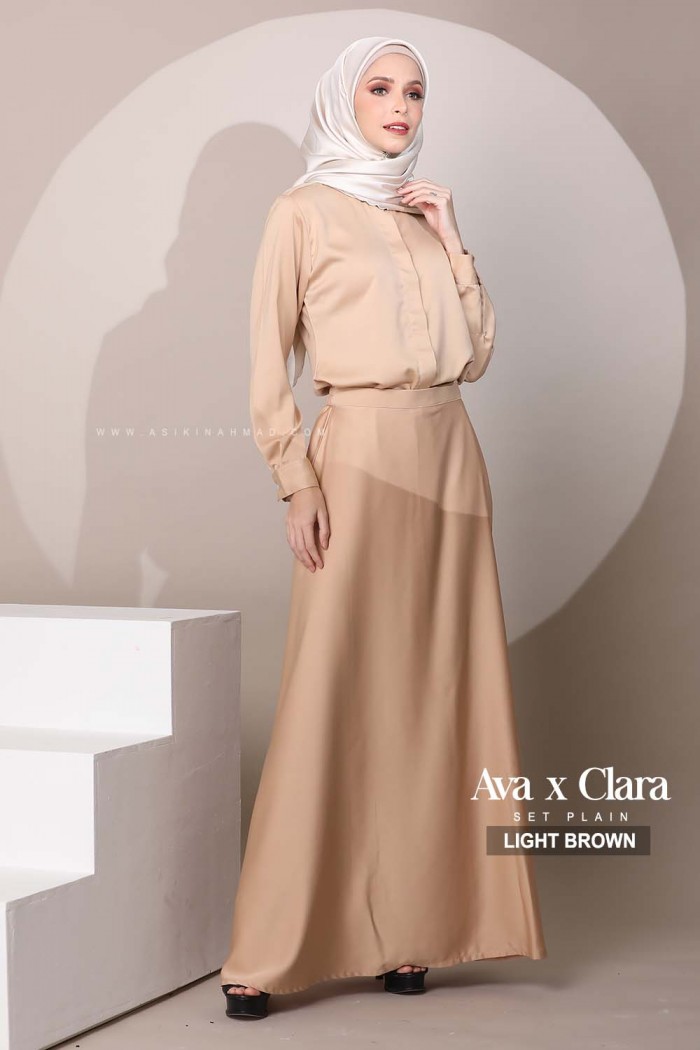 SET BLOUSE AVA in LIGHT BROWN