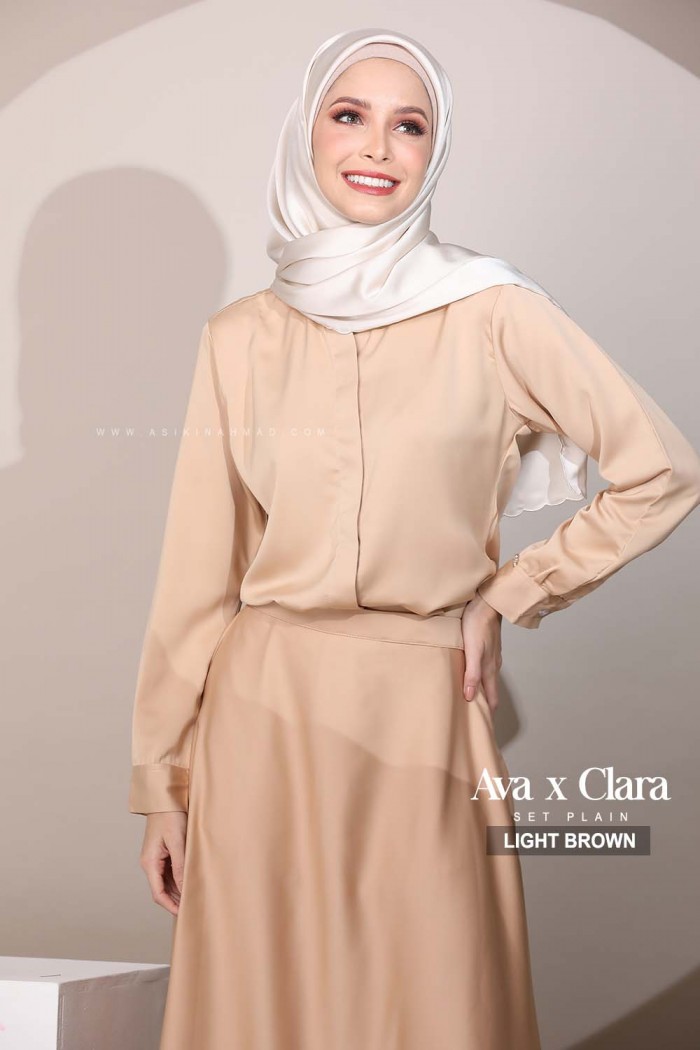 SET BLOUSE AVA in LIGHT BROWN