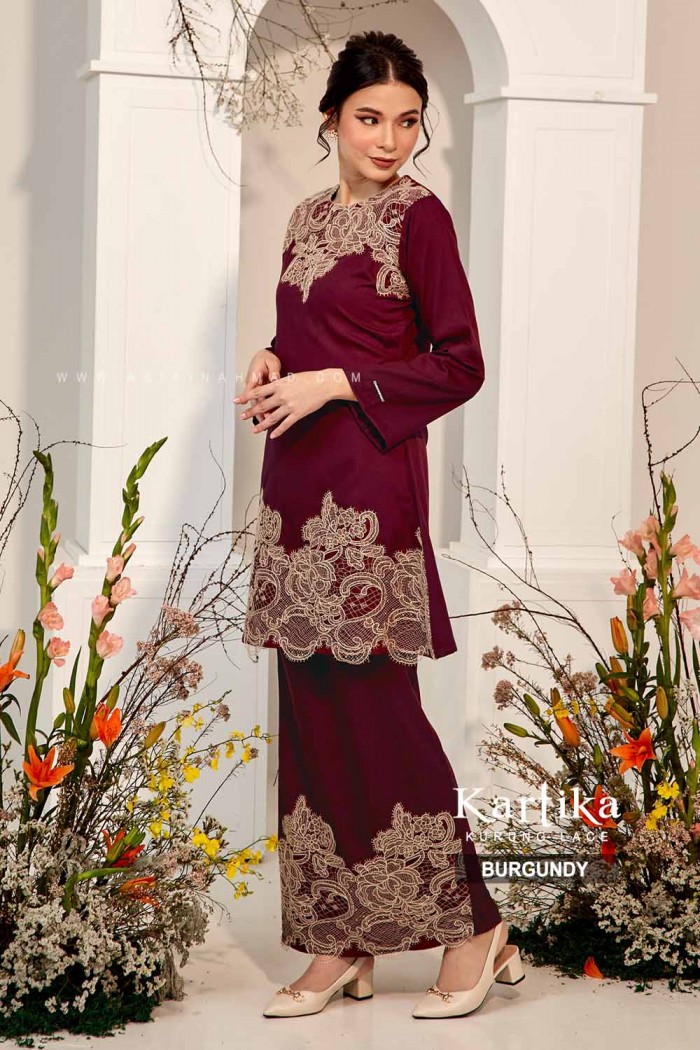 KARTIKA KURUNG in BURGUNDY