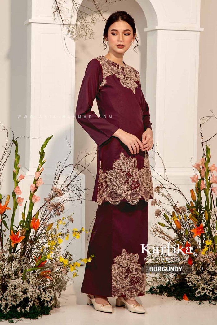 KARTIKA KURUNG in BURGUNDY