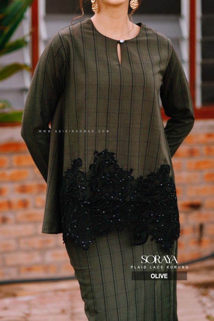 SORAYA LACE KURUNG in OLIVE