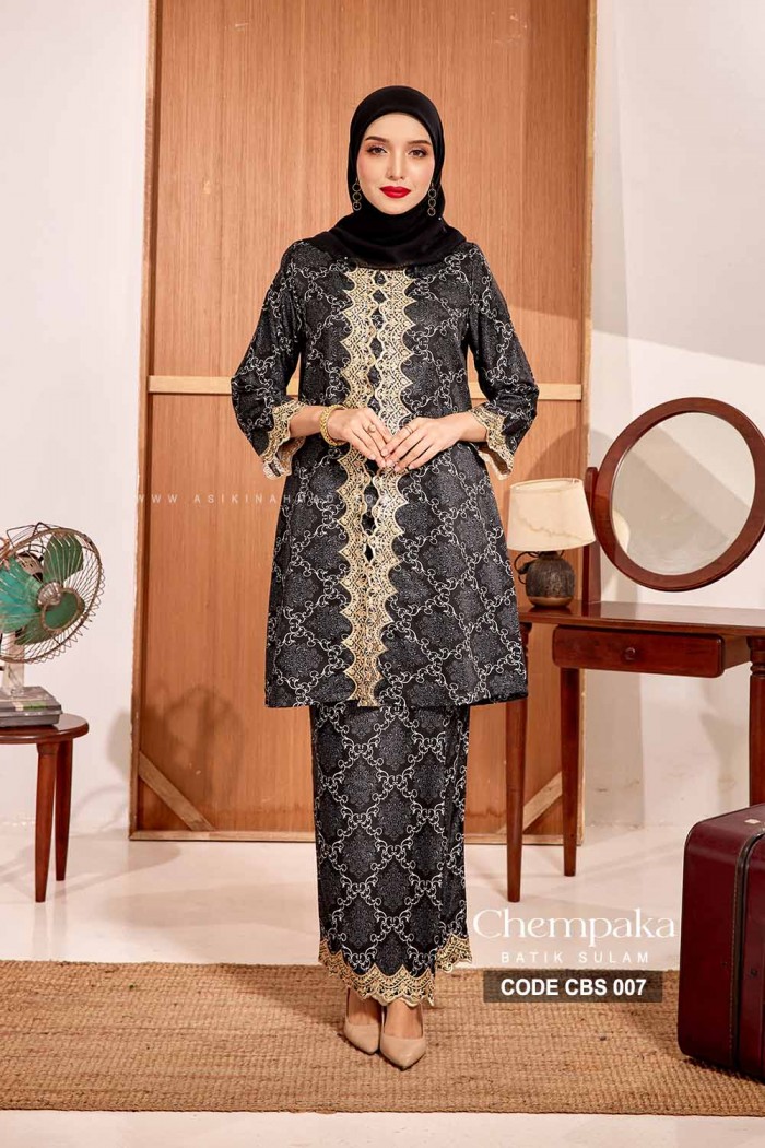 CHEMPAKA BATIK SULAM (BLACK-CBS 007)