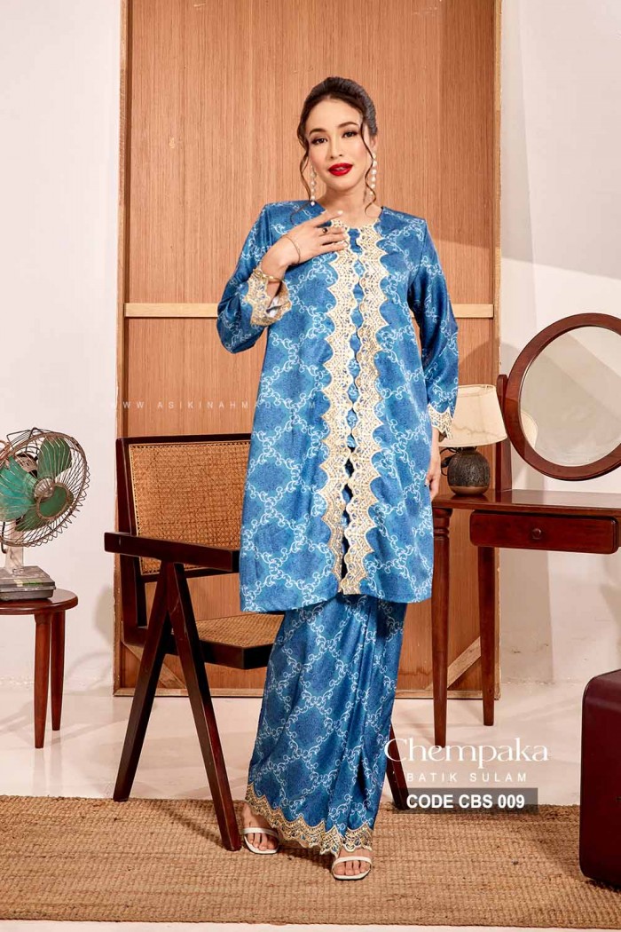 CHEMPAKA BATIK SULAM (BLUE-CBS 009)