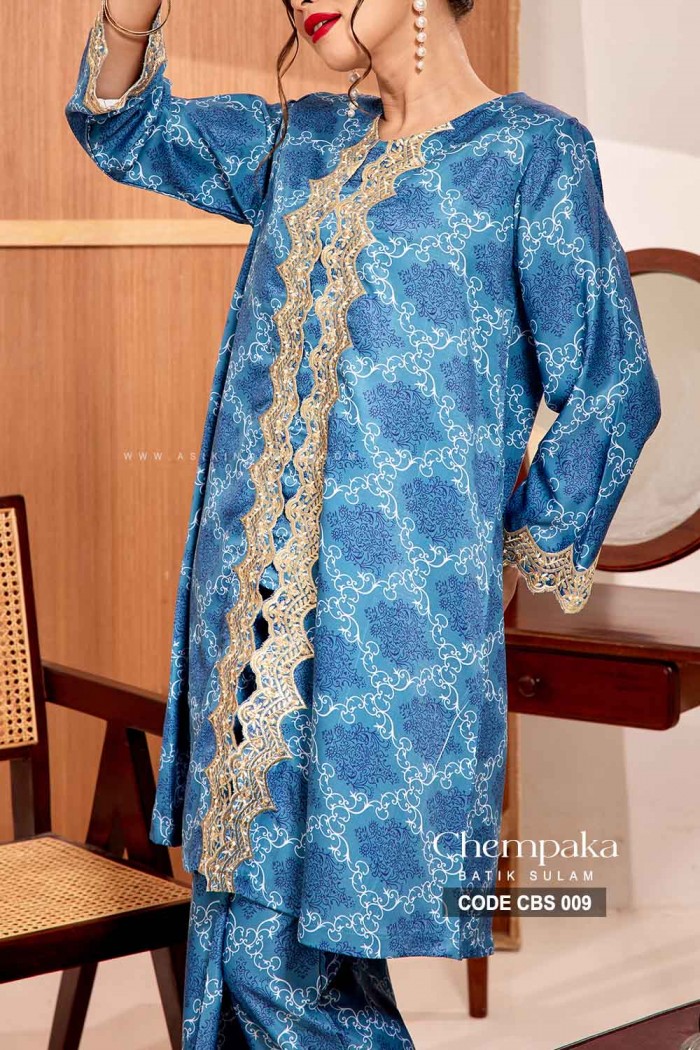 CHEMPAKA BATIK SULAM (BLUE-CBS 009)