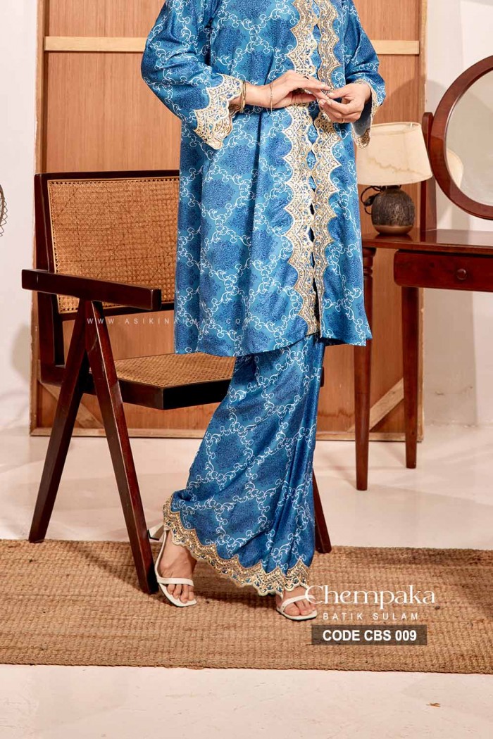 CHEMPAKA BATIK SULAM (BLUE-CBS 009)