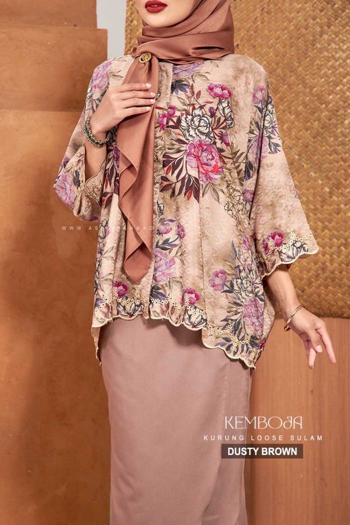 KEMBOJA KURUNG in DUSTY BROWN