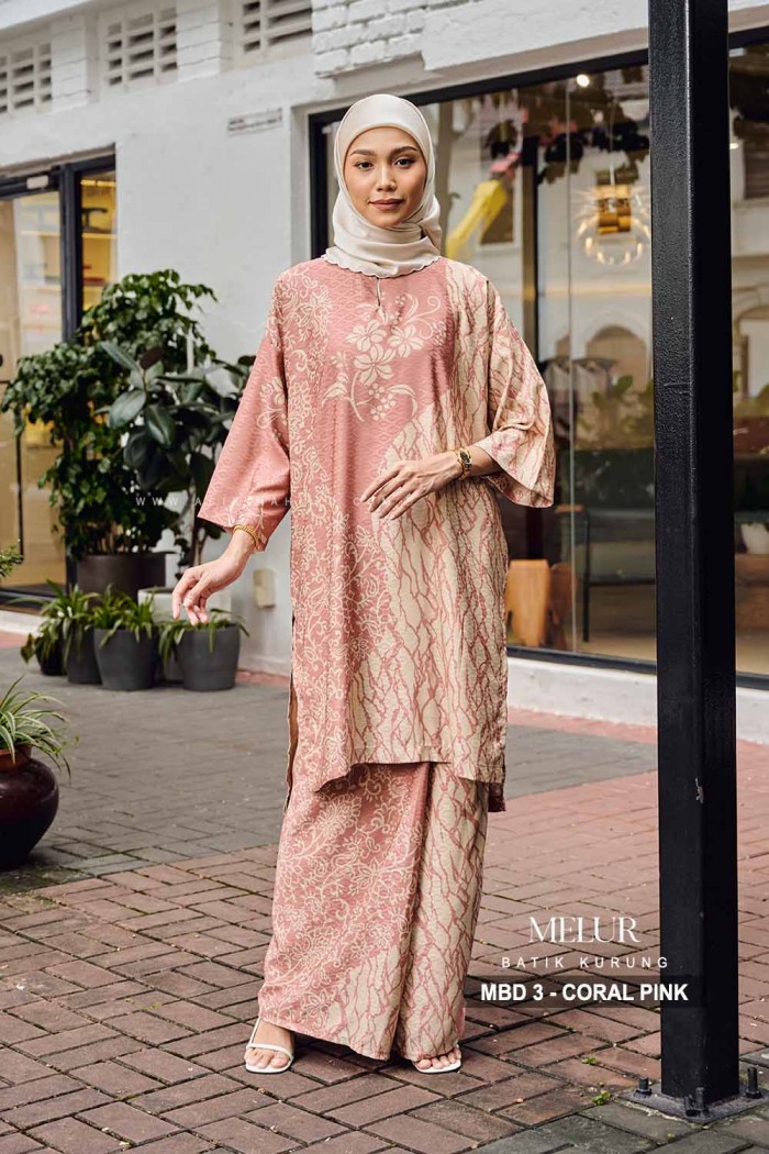 MELUR BATIK KURUNG (MBD-3) - CORAL PINK