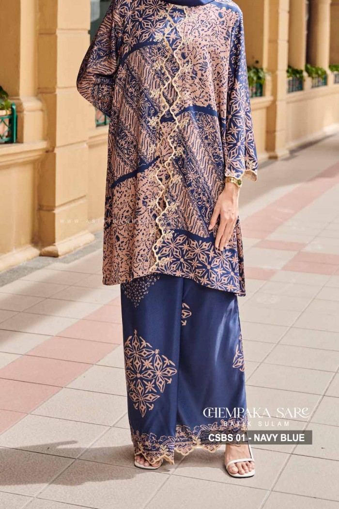 CHEMPAKA SARE BATIK SULAM (CSBS-1) - NAVY BLUE