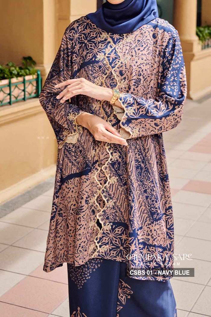 CHEMPAKA SARE BATIK SULAM (CSBS-1) - NAVY BLUE