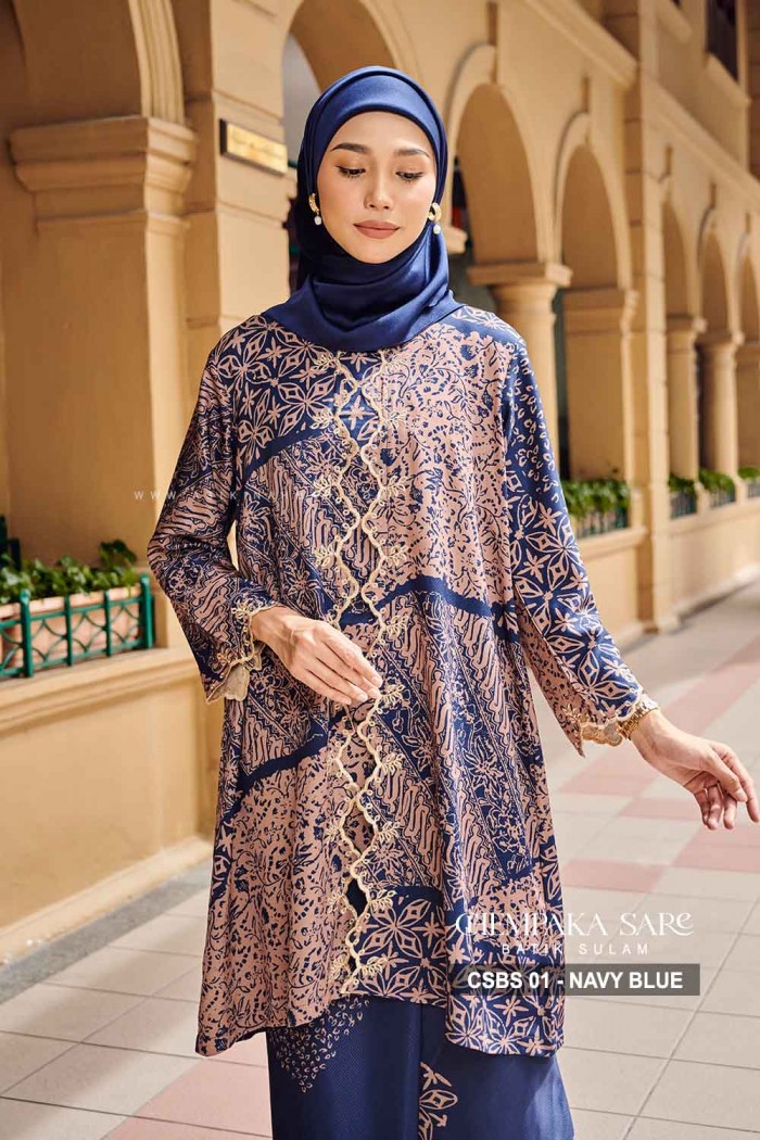 CHEMPAKA SARE BATIK SULAM (CSBS-1) - NAVY BLUE