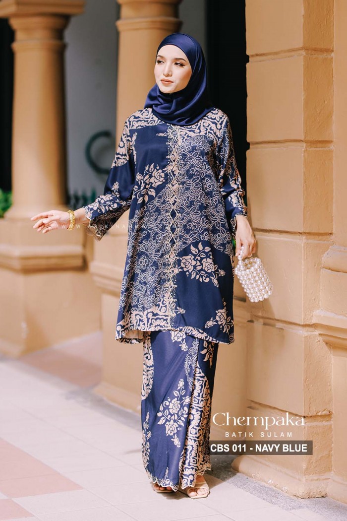 CHEMPAKA BATIK SULAM (CBS 011) - NAVY BLUE