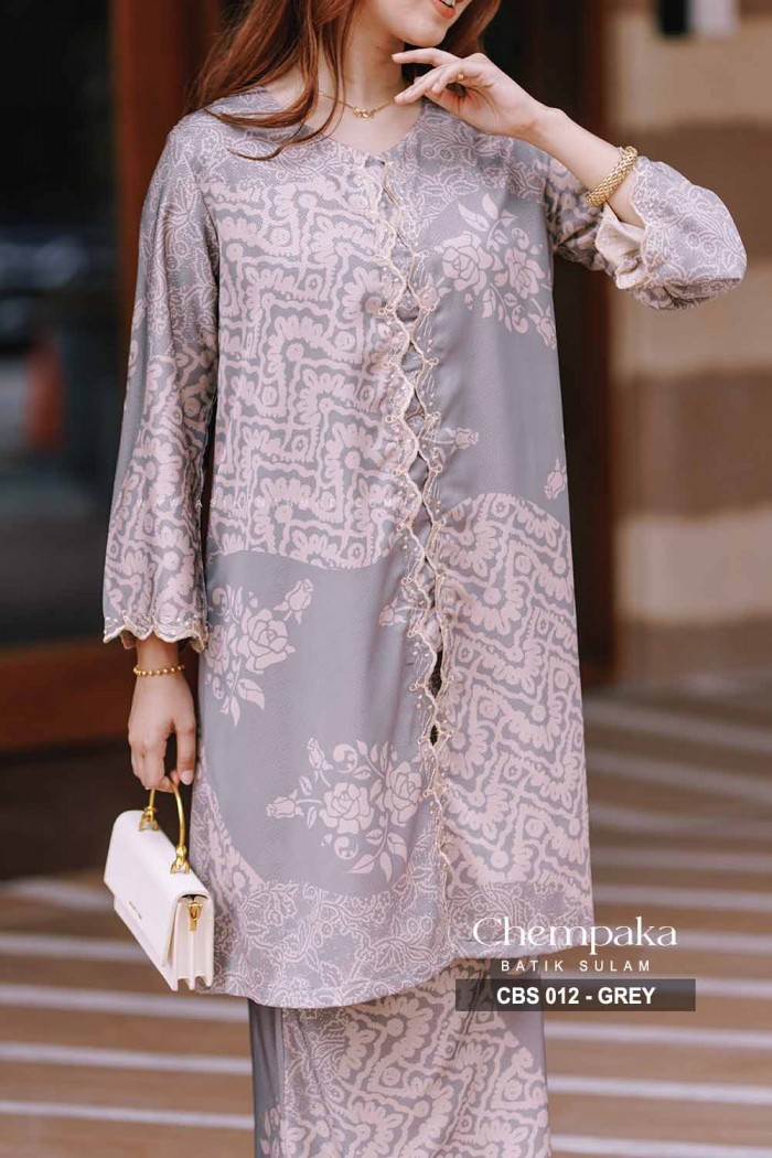 CHEMPAKA BATIK SULAM (CBS 012) - GREY