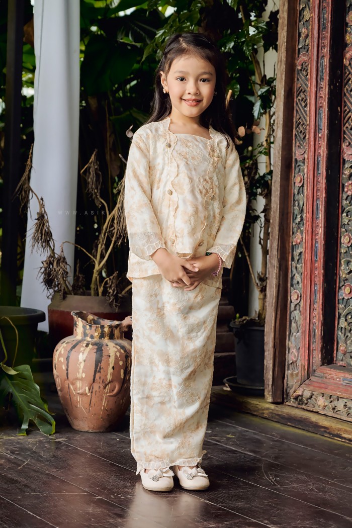 AURORA KEBAYA KIDS (AKKE-D2) in CREAM YELLOW