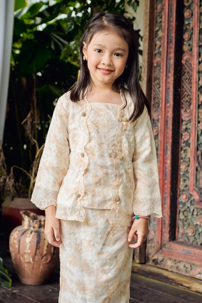 AURORA KEBAYA KIDS (AKKE-D2) in CREAM YELLOW