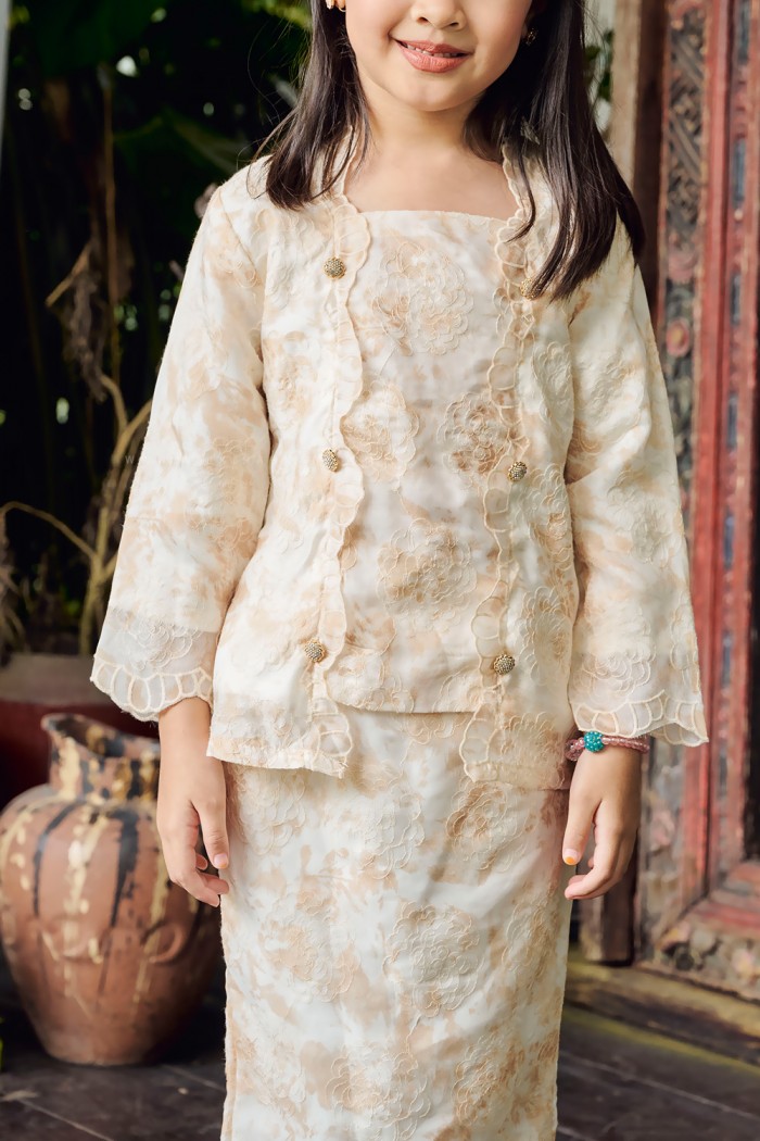 AURORA KEBAYA KIDS (AKKE-D2) in CREAM YELLOW