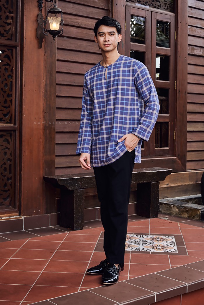 INDERA KURTA (IK-D4) in NAVY BLUE