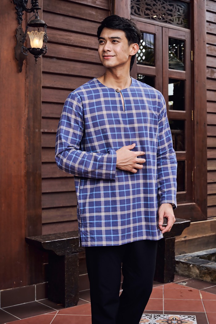 INDERA KURTA (IK-D4) in NAVY BLUE