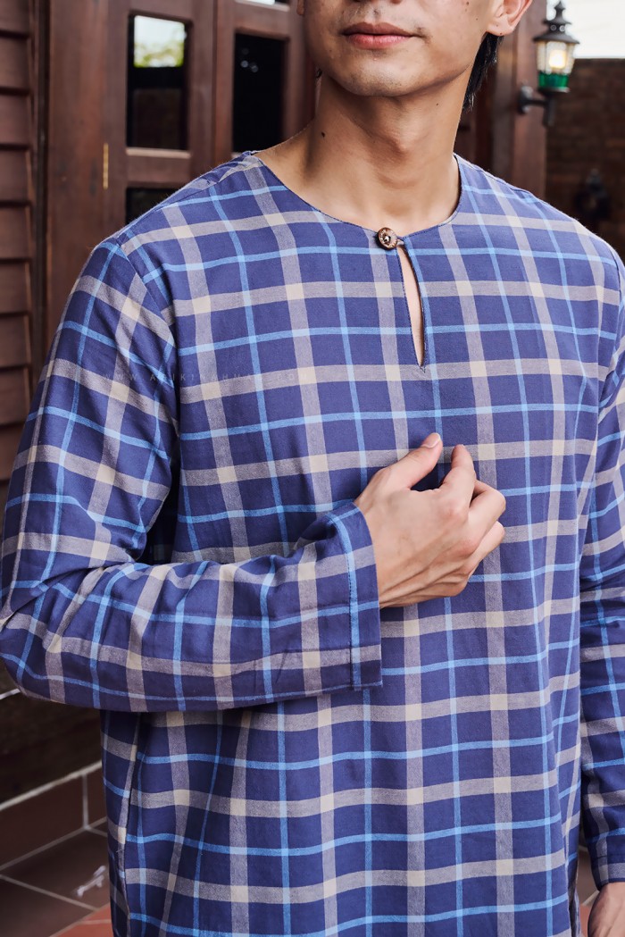 INDERA KURTA (IK-D4) in NAVY BLUE