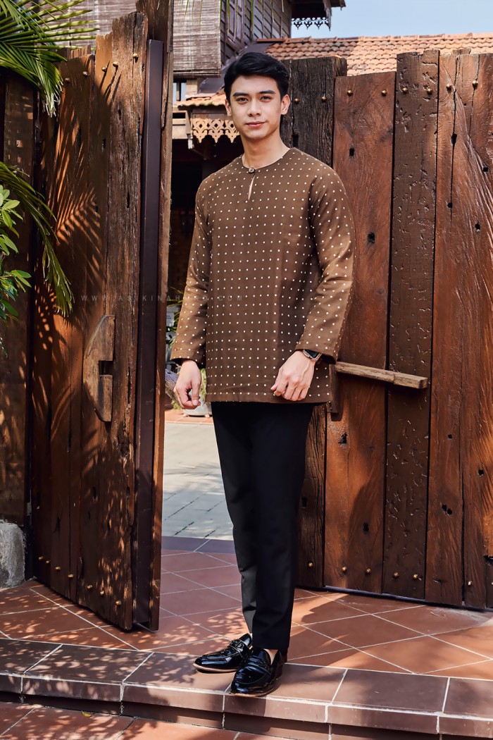 INDERA KURTA (IK-D2) in RICH BROWN