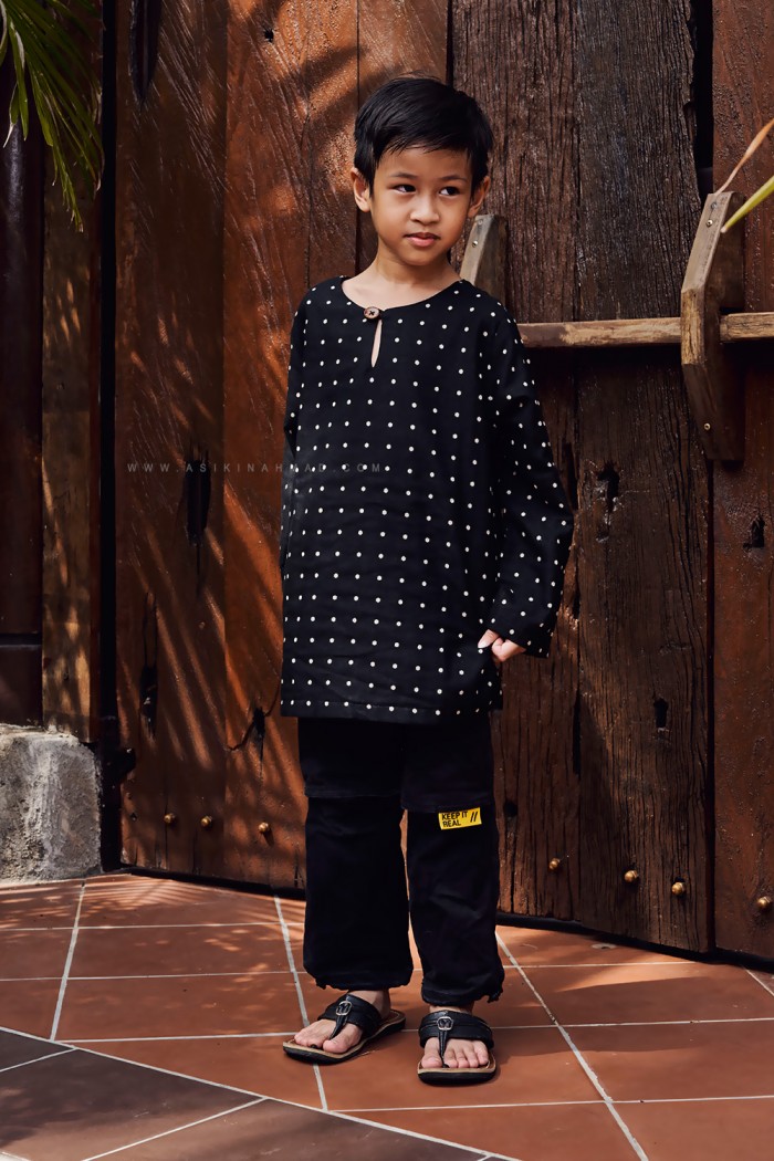 INDERA KURTA KIDS (IKK-D2) in BLACK