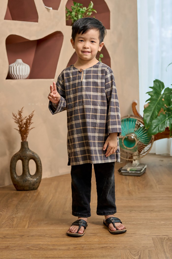 INDERA KURTA KIDS (IKK-D4) in BLACK