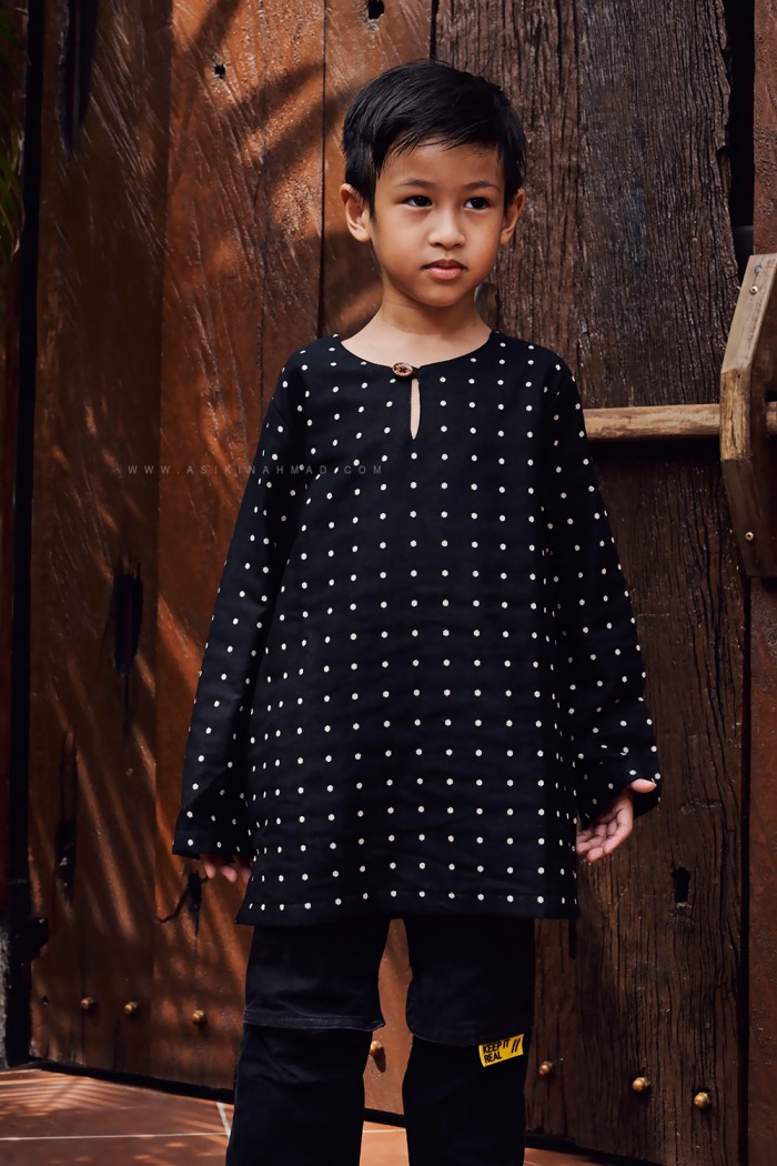 INDERA KURTA KIDS (IKK-D2) in BLACK