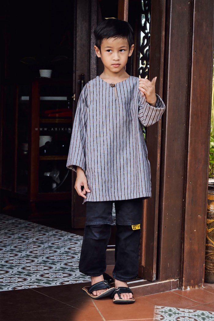 INDERA KURTA KIDS (IKK-D1) in BROWN