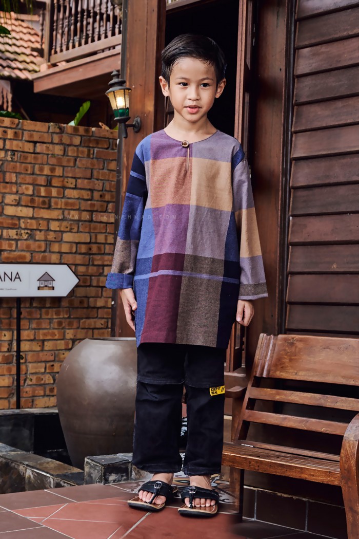 INDERA KURTA KIDS (IKK-D3) in NAVY BLUE