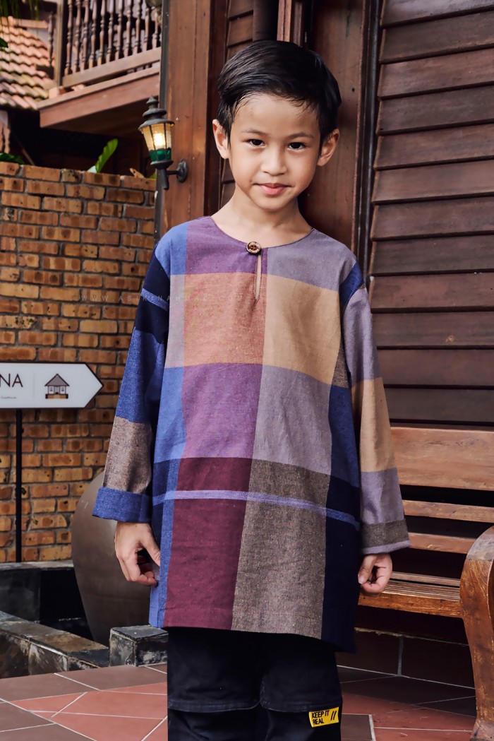 INDERA KURTA KIDS (IKK-D3) in NAVY BLUE