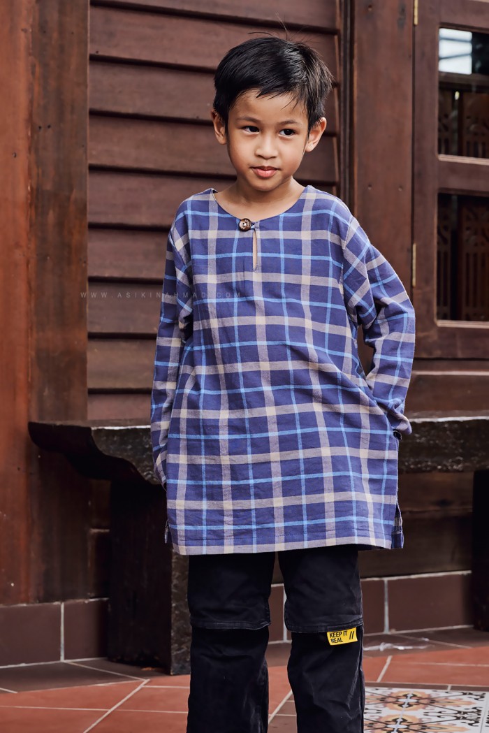 INDERA KURTA KIDS (IKK-D4) in NAVY BLUE