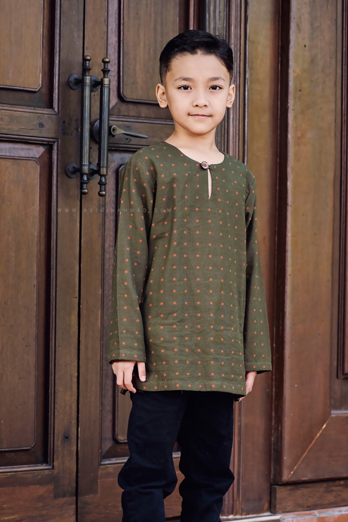 INDERA KURTA KIDS (IKK-D2) in OLIVE