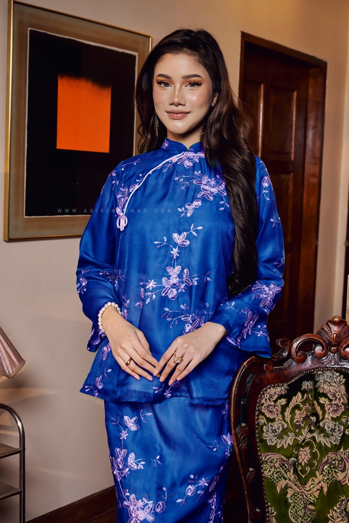 LILIA KURUNG KEDAH in ROYAL BLUE