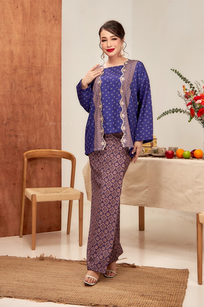 MARINA SULAM KEBAYA in ROYAL INDIGO