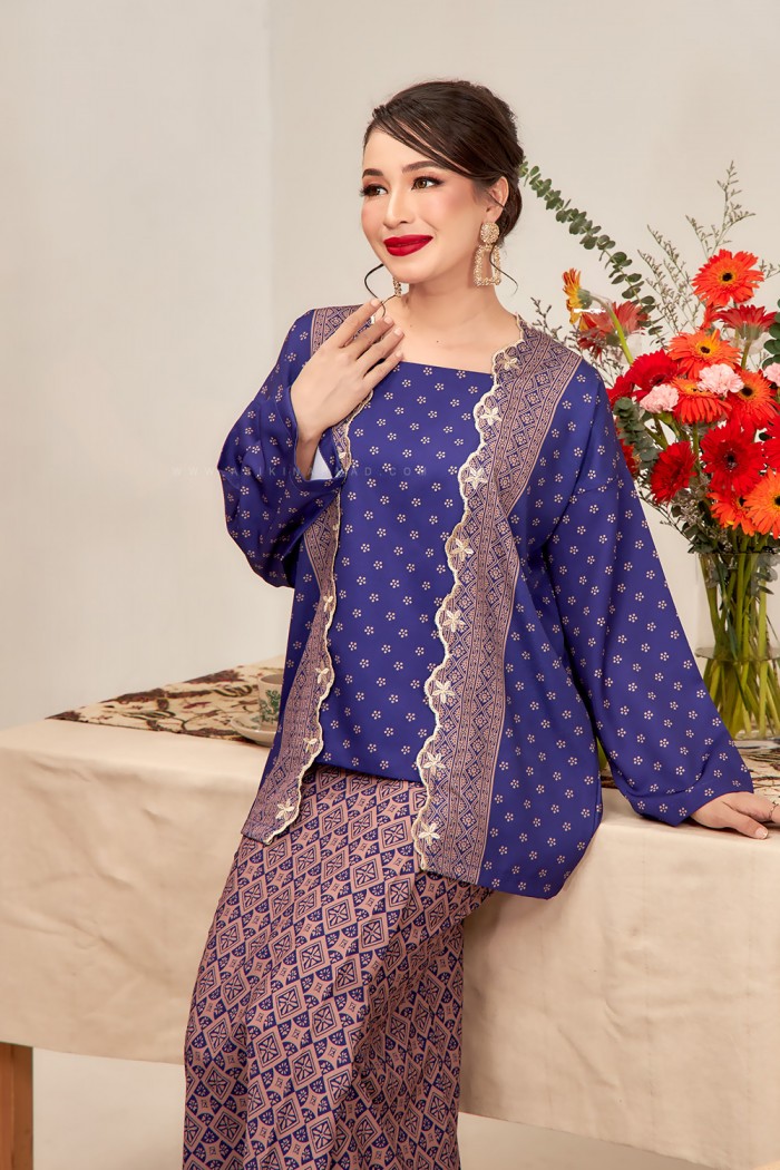 MARINA SULAM KEBAYA in ROYAL INDIGO