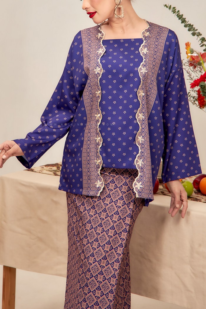 MARINA SULAM KEBAYA in ROYAL INDIGO