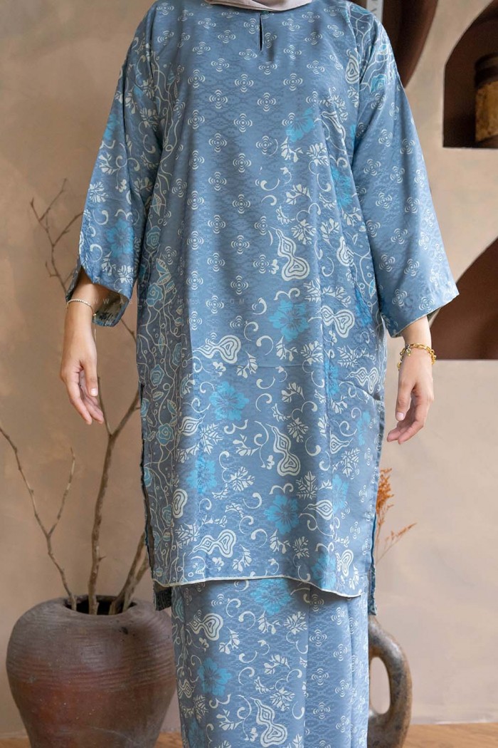 MELUR BATIK KURUNG (MBD-7) SMOKE BLUE