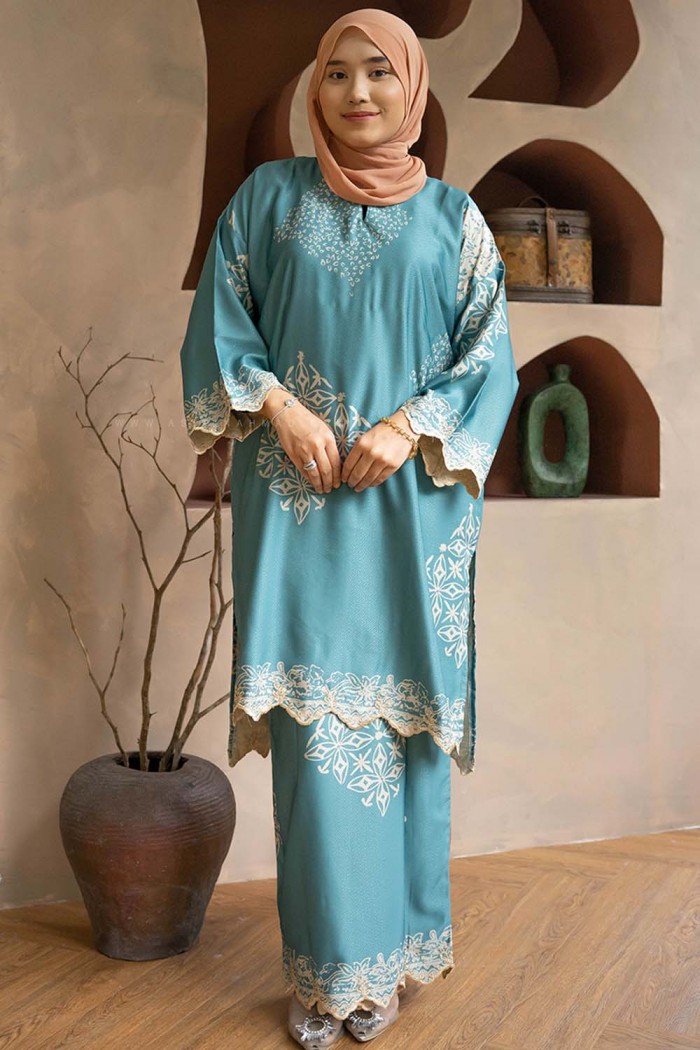 MELUR SULAM KURUNG (MSD-16) PASTEL TURQUOISE