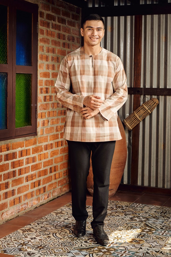 NADIM KURTA (NK-D4) in LIGHT BROWN