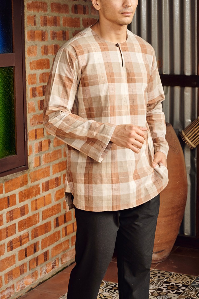 NADIM KURTA (NK-D4) in LIGHT BROWN