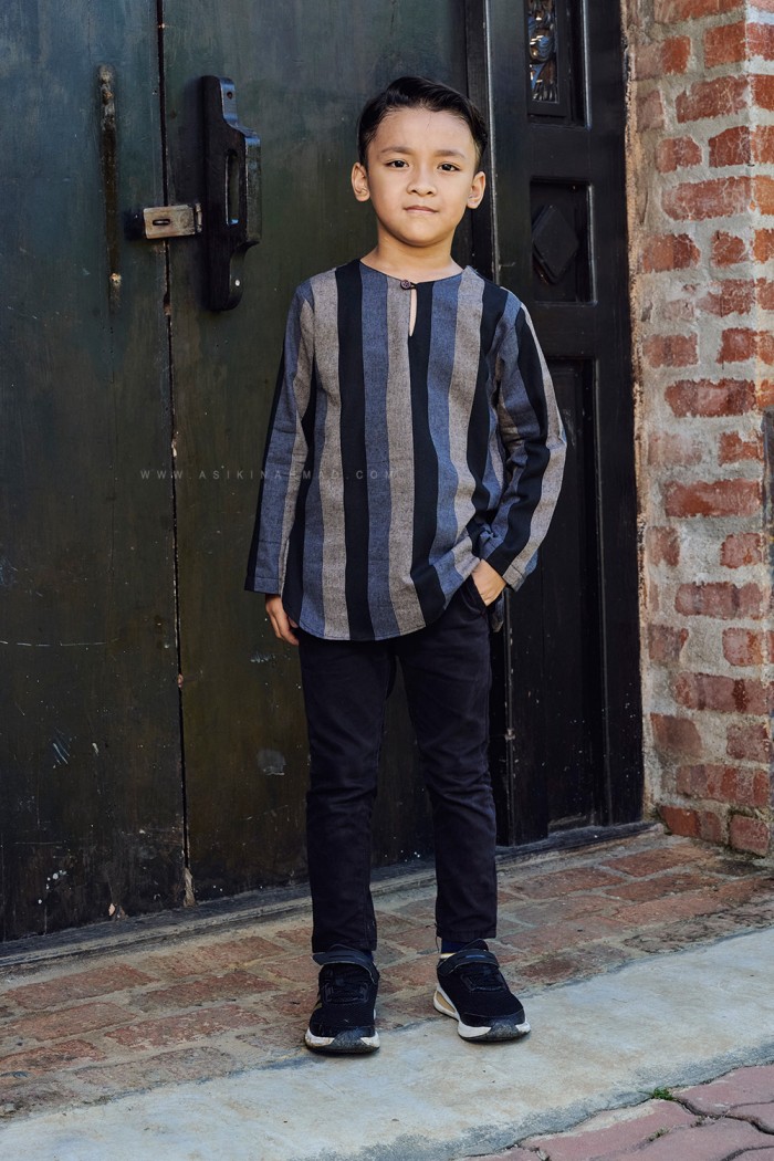 NADIM KURTA KIDS (NKK-D1) in BLACK