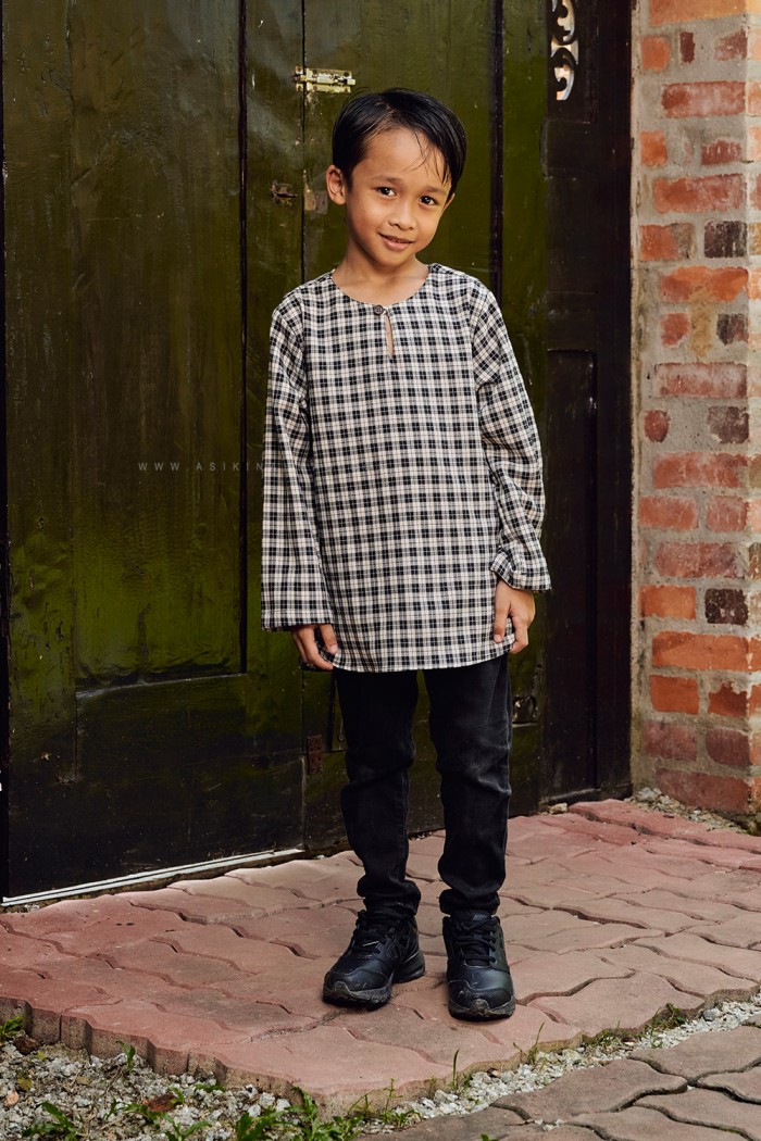 NADIM KURTA KIDS (NKK-D2) in BLACK