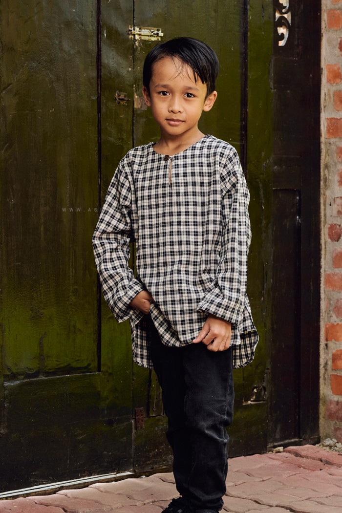 NADIM KURTA KIDS (NKK-D2) in BLACK