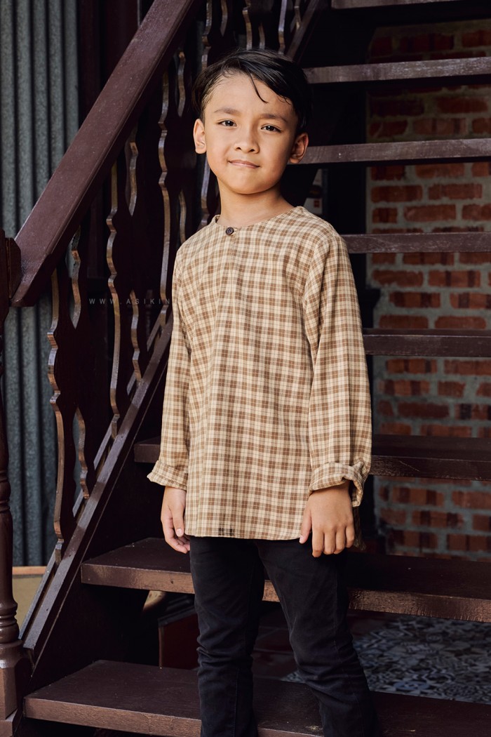 NADIM KURTA KIDS (NKK-D2) in NUDE BROWN