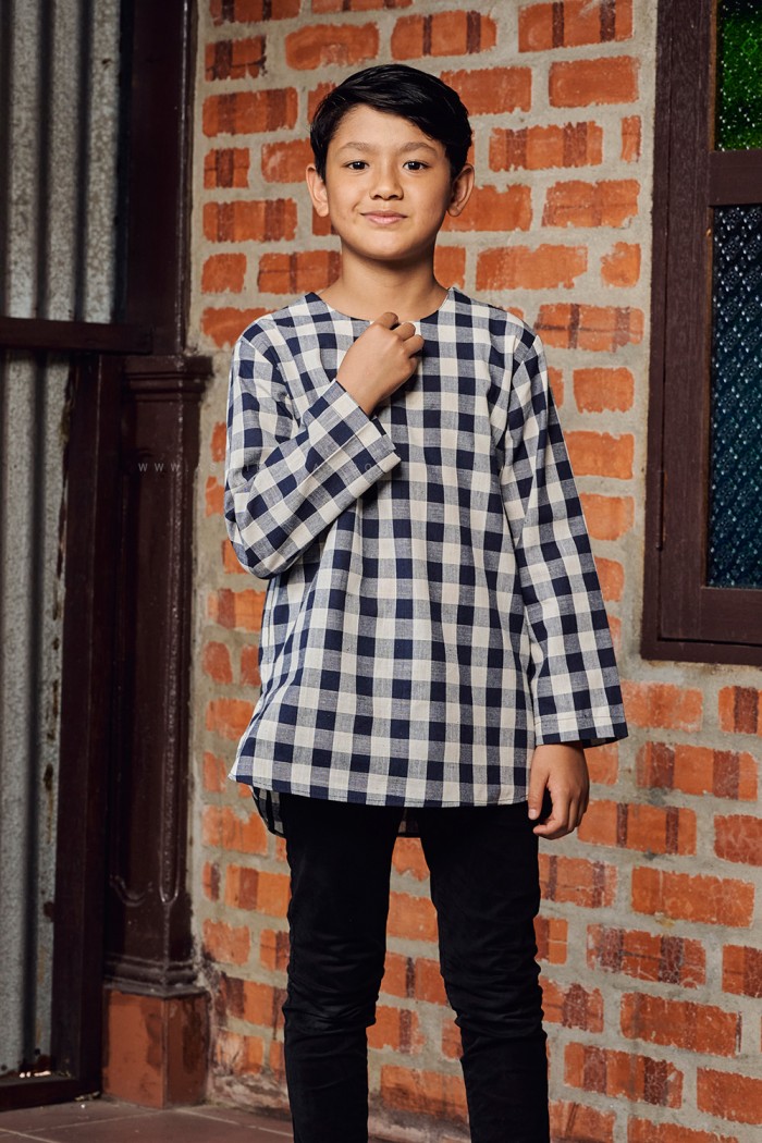 NADIM KURTA KIDS (NKK-D3) in NAVY BLUE