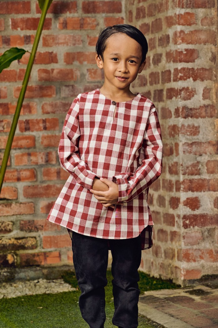 NADIM KURTA KIDS (NKK-D3) in RED