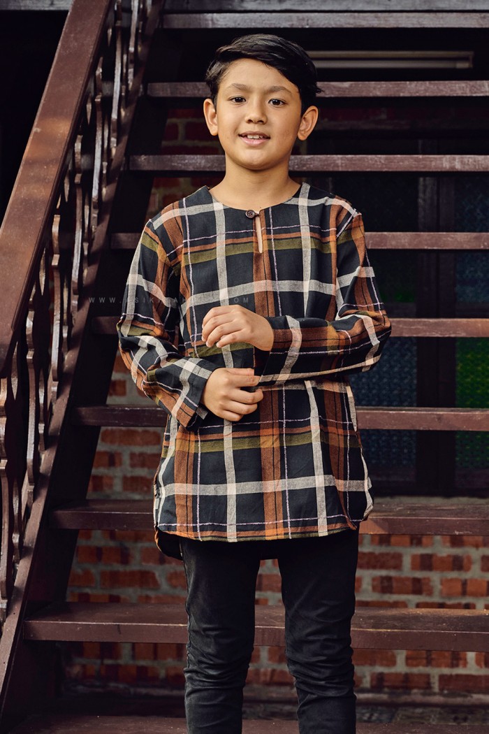 NADIM KURTA KIDS (NKK-D4) in BLACK